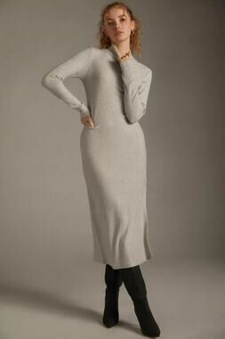 Daily Practice Anthropologie Turtleneck Side Slit Sweater Dress Grey Size XL